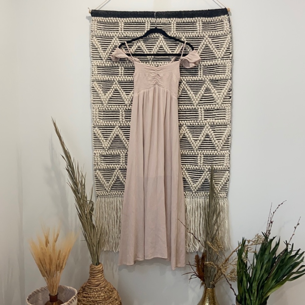 Beige smock maxi